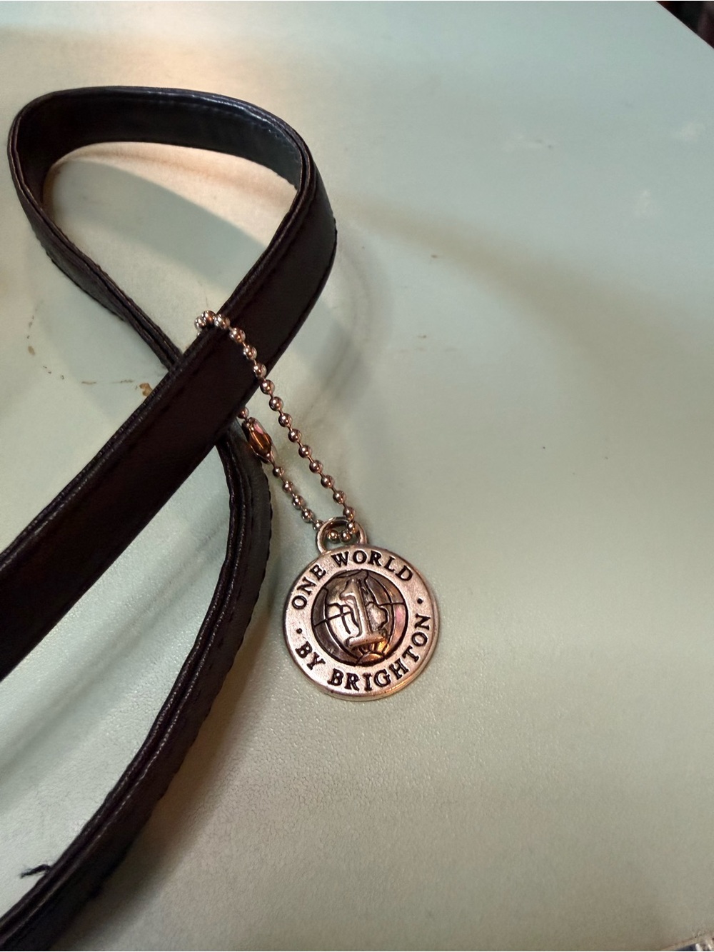 Brighton Brown Croc-Embossed Leather Crossbody with Decorative Metal Accent - Picture 9 of 9
